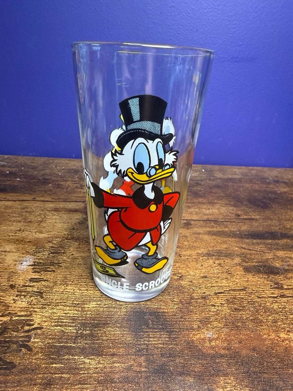 Vintage 1978 Uncle Scrooge Pepsi Collector Series Glass Happy Birthday Mickey